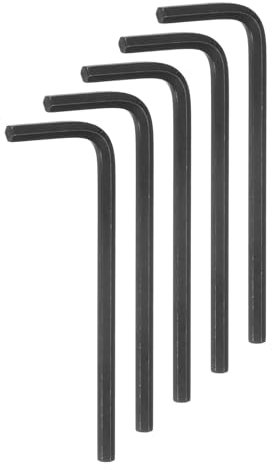 sourcing map 5pcs Hex Key Wrench 3mm L-Shape Hexagon Metric Wrenches Chrome Vanadium Steel Repairing Tool for Home Repair, Black