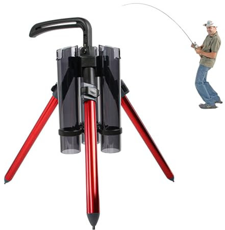 Seyachts - Treppiede per canna da pesca verticale per canna da pesca pescatore, supporto per canna da pesca pesante portatile, 3 canne da pesca