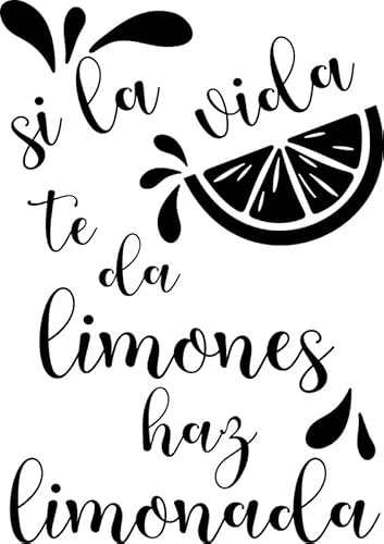 SoulArt, Vinilos de pared decorativo con frase si la vida te da limones... Pegatina decorativa para pared cocina. Pegatina decorativa con frase divertida. Vinilo de corte (30x59cm)