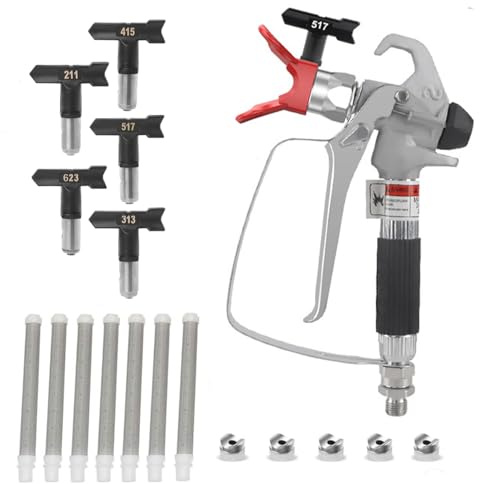 TOOSOAR Pistola a Spruzzo Airless,211,313,415,517,623 Punte di Spruzzo,Parti Della Macchina a Spruzzo per Le Case, le Costruzioni, I Ponti Del Giardino