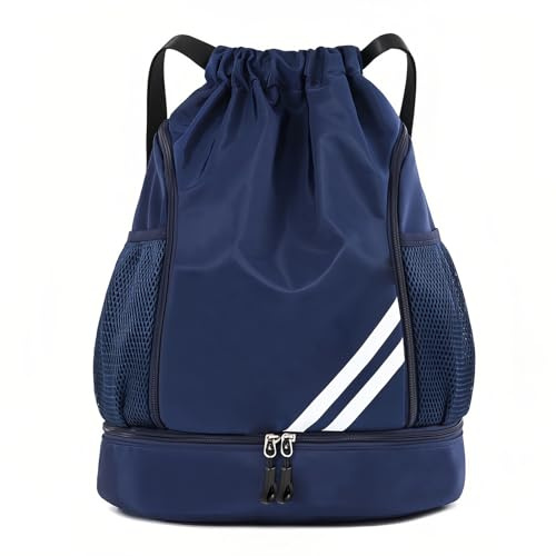 ALI2 bolsa de deporte negra, para niños y niñas, con cordón, gran capacidad, impermeable, ideal para deportes y viajes