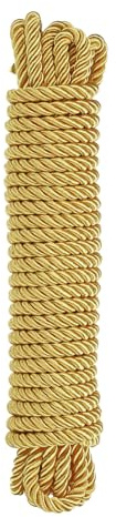 Rebower Cordino Ritorto Per Fini Decorativi 8mm x 10m Per Cucire Oro | Cordino In Nylon Ritorto Filo Spago Corda Treccia Decorativa, Decorazioni Per La Casa Artigianato, 0.3 Pollici