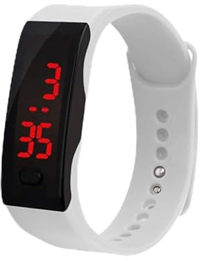 AKTOUR Orologio Fitness Orologio Sportivo Bracciale per orologio Gel Sport LED Orologio sportivo per studenti Cose Gratis Orologio Sportivo (White, One Size)