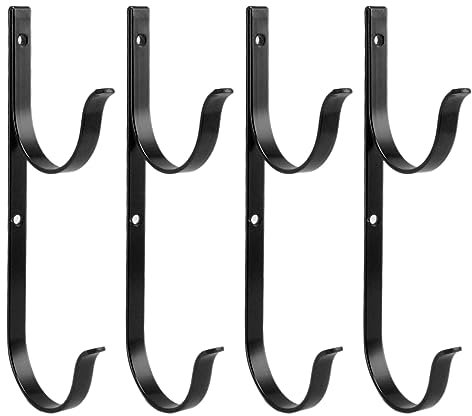 Naroote Pool-Stangen-Aufhänger, Pool-Haken mit Kompakter Größe, 4 Sets Pool-Stangen-Aufhänger aus Aluminiumlegierung, Multifunktionaler Pool-Halterhaken, Pool-Zaun-Haken, Pool-Zubehör