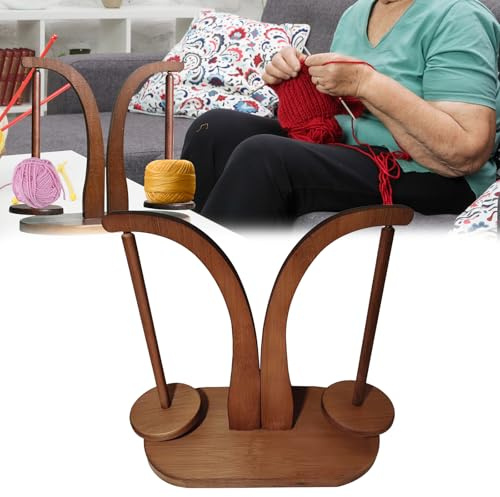 Avvolgitore Per Lana, Porta Filato In Legno Girevole E Magnetico Uncinetto Per Maglieria Porta-Uncinetto In Lana Gomitolo Di Lana Accessori Per Maglieria Per Gli Amanti Della Maglia