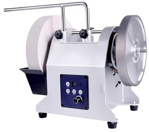 TT-YEC Double Grinding Wheel Electric Knife Sharpener, Small Household Water-Cooled Knife Sharpener, Low-Speed Water-Polishing Machine, Two-Way Dry/Wet Knife Sharpener,A