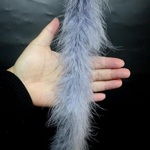 Blausky 1 Stück Federboa,Feder-Boa Flauschige Feder Boa Federstola Federschal aus Truthahnfeder Damen Kostüm-Accessoire für Charleston,20er Jahre,Flapper,Karneval,Mottoparty,Silber Gary,2 Yards