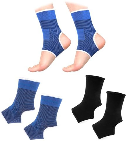 Kids Ankle Support Compression Socks Elastic Breathable 2Pair for Sports Jogging Running Gymnast Fitness Protector Child Foot Brace Knitted Sleeves for Boy Girl Stabilize Joints Arthritis Pain Relief