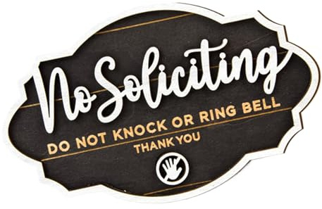 No Soliciting-Schilder für Zuhause, Haustürschilder, lustige Holzdekoration, Hausdekoration, Haus-Willkommenszubehör für Büros, Wohnungstege, Wand, Garten, Geschäft, Hof, Nachbarn, Fenster