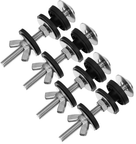 WHAMVOX Set 4 Bulloni di Fissaggio Serbatoio Water M6 in Acciaio Inox Viti di Montaggio per Sedile Wc Kit Bulloni per Riparazione e Sostituzione con Tenuta Stagna per Bagno