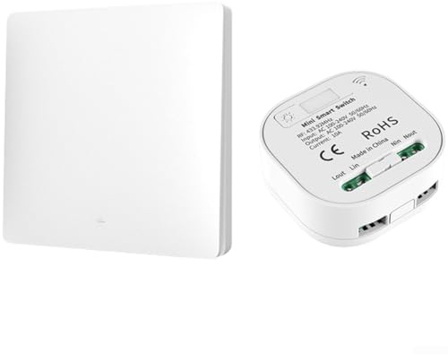 RF433 Interruttore wireless autoalimentato, telecomando senza batteria per illuminazione domestica da 220 V, interruttore intelligente da parete, nessun cablaggio richiesto (B)