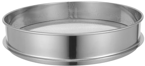 Toyvian Tamis de Sol en Acier Inoxydable 2 MM Tamis Rond 30 CM à Mailles Fines Outil de Jardinage pour Tamiser la Terre Compost