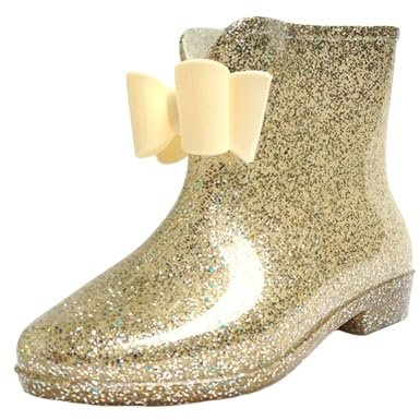 Botas de goma para mujer, medias altas, ligeras, botines con tacón, elegantes, de verano, botas de lluvia con tacón de bloque, zapatos de goma resistentes a la abrasión, zapatos de lluvia y mariposas