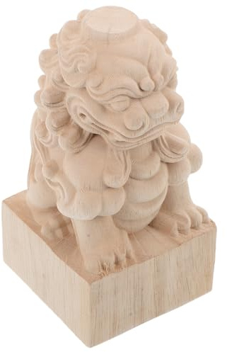 VILLCASE Lion Finials Can Be Painted and Stained for Railing Posts Unfinished Wood Decorative Outdoor Fence Post with Vintage Garden Style and Garden Bridges for Elegant Home Decor