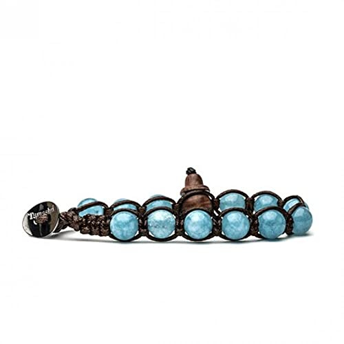 Bracciale originale tibetano Tamashii realizzato con pietre naturali GIADA SKY BLUE