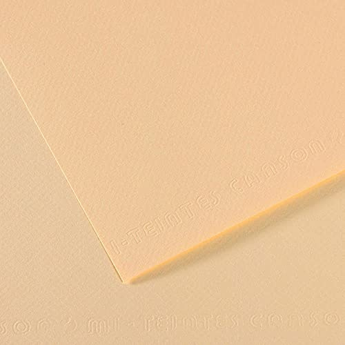Canson Mi-Teintes Papel de Color de Pulpa Teñida, 160 g/m2, Beige (Ivory - 111), 21x29,11, Pack de 25