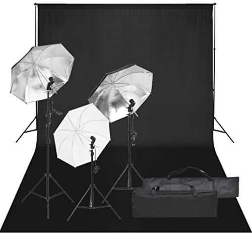 vidaXL Fotostudio-Set mit Beleuchtung und Hintergrund, Studio-Kit, Tageslicht-Lampe, Studio-Beleuchtung-Set, Studio-Licht, Fotografie-Licht