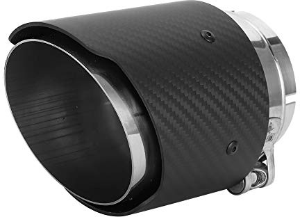 Auspuffrohr Bon Fibre 80 Mm Einlass 101 Mm Auslass Endstück Kehle Gerade Seite Matte Spitze Fit Carbon Gerade Seite für CX5 CX4 (Silber)