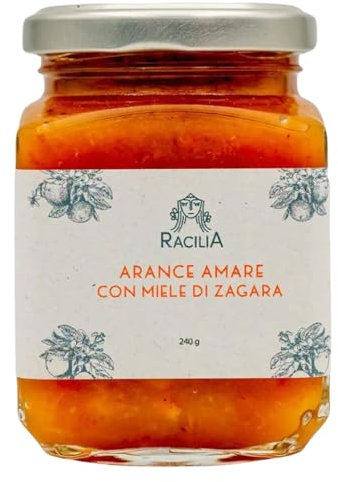 Marmellata Arance Amare Siciliane con Miele di Zagara - Marmellata 100% Siciliana, Senza Glutine - 240gr