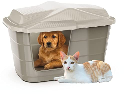 Hundehütte Outdoor Katzenhütte Hunde Katzen Katzenhöhle Hundehöhle Indoor Katzenhaus Outdoor Hundehaus Tierkorb Wetterfest Kunststoff Drinnen Draußen