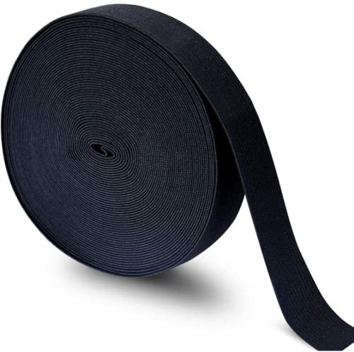 MITSY Cinta elástica resistente para coser, ancho de 8 mm, 100 m, color negro, para goma de pantalones, hogar, manualidades, telas para costura