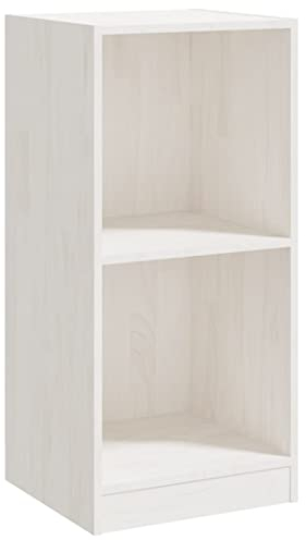 Tidyard Beistellschrank Lagerschrank ​​​​​​​Mit 2 Fächern Standregal Bücherregal Sideboard Wandregal Mehrzweckregal Regal 35,5 x 33,5 x 76 cm (B x T x H) Kiefer-Massivholz Weiß