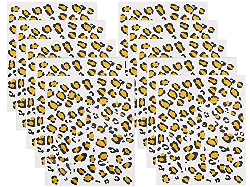 OLYCRAFT 13 x 16 cm Leopard Tattoo Sticker Temporäre Tattoo Aufkleber Gepard Leopardenmuster Leopardengesicht Abnehmbare Aufkleber Für Frauen Kunst Party Dekoration Halloween Kostüm Schwarz Und Gold