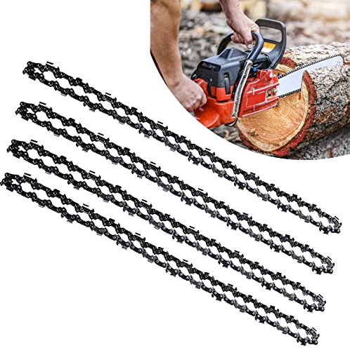 4 Stück Sägeketten Kettensäge Kette: Sägekette Kettensägenkette, Schnittlänge 35cm, Sägekettenteilung 3/8, Treibglied-dicke 1,3 mm, Treibglieder 52 Glieder, Kettensäge Ersatzkette Kettensägen