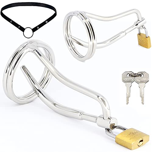 ScreaAss Metall Penis Plug Peniskäfig Atmungsaktiv Keuschheitsgürtel Herren Mit 110Mm Extra Lang Harnröhren Dilatator Und Gürtel Set Chastity Cage Bondage Extrem Sexspielzeug Für Männer,Silber,45mm