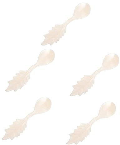 Abaodam 5piezas Cucharas De Nácar Para Postres Diseño Utensilios De Cocina Para Restaurantes y Doméstico Para Bebidas y
