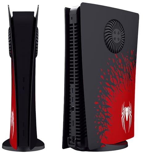 ElitePlay Piastra frontale Spider PS5 con coperture per prese d'aria di raffreddamento Piastre di ricambio Accessorio guscio per Playstation 5 Digital Edition