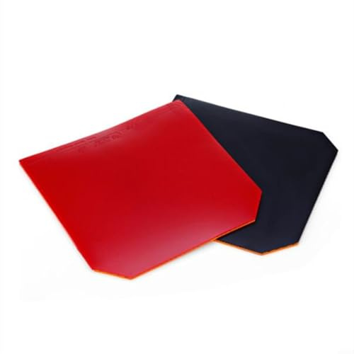 HEIBTENY 2 Pieces Table Tennis Racket Replacement Coating, för Ping Pong Replacement Rubber, Table Tennis Racket Rubber for Changing Age and Damaged Table Tennis, Rubber Pads Red/Black (Red+Black)