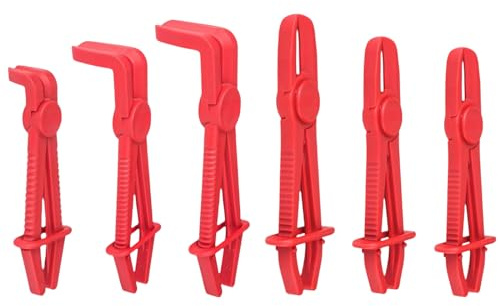 SQHY 6 Pack Line Clamp Pliers - Straight & 90° Angled Hose Pinch Off Pliers for Fuel, Gas, Brake, Water Lines