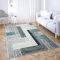 Comart, Alfombra Shedir de Pelo Corto Suave para salón o Dormitorio, diseño Moderno y Elegante, decoración clásica y contemporánea, Estampada, Gris y Azul, 60 x 120 cm