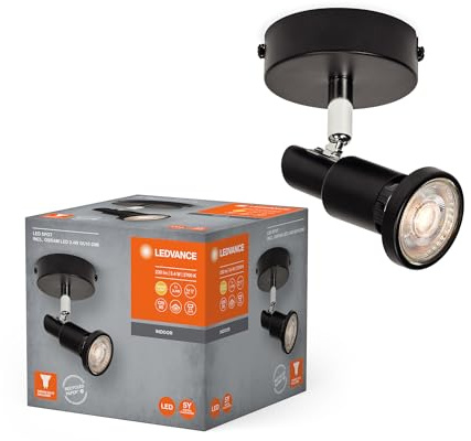 LEDVANCE LED SPOT GU10 1 x 3,4W, 230lm, negro, temperatura de color 2.700K, | , LED Lamp, not relevant mm dia, 25000 hours, Paquete de 1