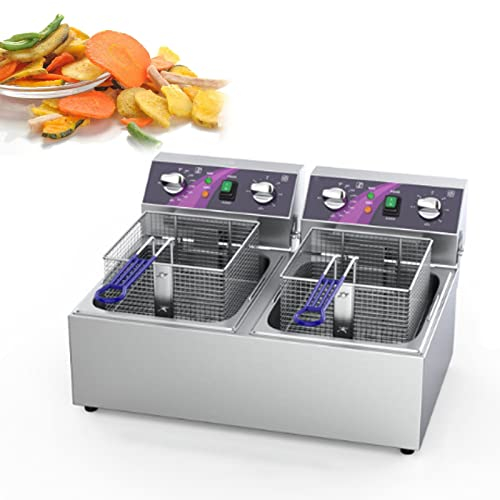 Gas Deep Fryer Deep Fryer Tank 10 Litre 20 Litre, Electric Deep Fryer with Basket Stainless Steel Oil Fryer, Stainless Steel Countertop Tank Deep Fryer W/Fryer Basket, Restaurants
