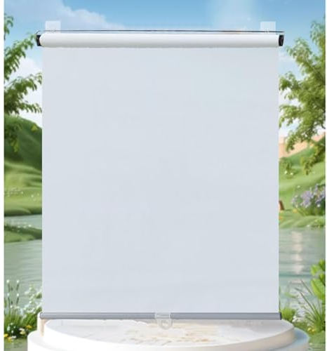 Sonnenschutzrollos Ohne Bohren, Verdunkelungsrollos Fenstervorhänge, 68x125/110x150cm Temporäre Sichtschutzrollos Jalousien, Dachfenster Rollo, Für Haus/küche/Balkon,white-95x125cm/37 * 49in