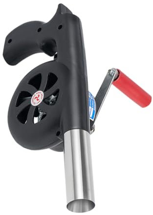 SEWOART Souffleur de Barbecue Manuel en Acier Inoxydable et Plastique, Léger et Facile à Transporter, pour Camping et Fête en Plein Air