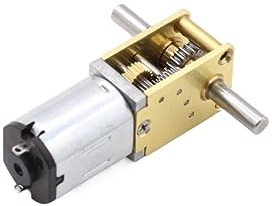 UIHMSWYAL Moteur à Engrenages métalliques CC, boîte de réduction autobloquante, Moteur à engrenage à vis sans Fin Miniature, Double axe, Moteur à Brosse à Tasse Creuse 12v (Size : 381, Color : 12V)