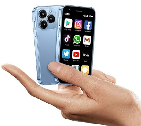 Mini Smartphone 4G LTE SOYES XS16 3.0 inch Android 10 Quad Core 2000mAh Type-C Dual SIM Unlocked Small Mobile Phone (Blue, 3GB RAM 64GB ROM)