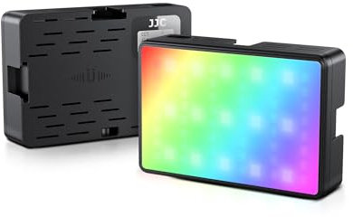 Lumière Vidéo RVB Magnétique JJC, Éclairage LED Portable pour Sony ZV-E10/ZV-1 II/ZV1F/A6400/A6600/A7C/A7SIII - 2500-8500K Couleurs 360° 24 Effets 2600mAh Rechargeable Panneau Lumineux Vlogging