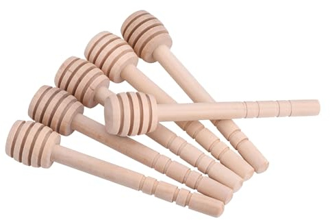 HAOHIZE Wooden Honey Mixing Stirrer, 50Pcs/Set Honey Dipper Sticks Household Wood Jam Honey Dipper Honey Stirrer Stick Jar Honey Spoon Dispensing Collecting Stirring Rod Stick (Exquisite 10CM)