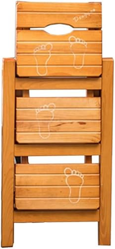 WLCNYL Kletterhocker für den Innenbereich, zusammenklappbarer tragbarer Leiter-Tritthocker, 3-lagiger Pedal-Treppenstuhl, Sitze aus Holz, Leiter-Trittleiter, Klettern mit doppeltem Verwendungszweck