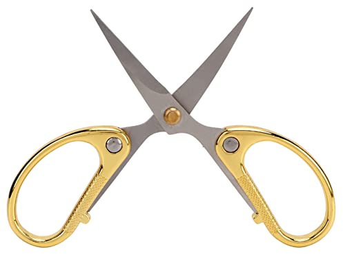 Bastelschere, Nähschere aus Edelstahl, Nähschere mit hoher Härte, klein, gutes ergonomisches Design, einfaches Schneiden, weit verbreitete Nähschere (Gold)