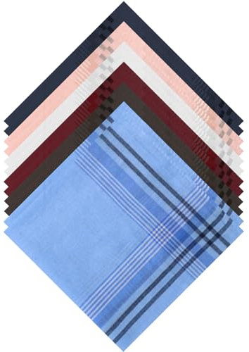 UZSUZZ 12 Stück Stofftaschentücher Herren Taschentücher Baumwolle Traditionelle Klassisches Männertaschentücher, Wiederverwendbar Herrentaschentücher Handkerchief(B(36 * 36CM))