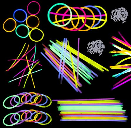 100 Glow Sticks Party Packs Adult, Glow Sticks with Connectors to Make Glow Necklaces, Glow Bracelets Adults, Neon Glow Stick for Adults, Suitable for Dance, Wedding or Party