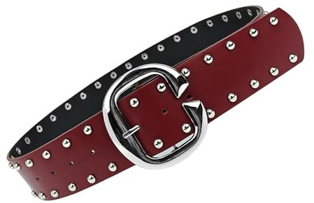 Zeiwohndc Ösen Taillengürtel Punk Ösen Charm Breite Kette Trendige Grunge Schnalle Moderner Bund Taillenkette Nietengürtel