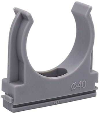 SKIR'CO (16 piezas) clips de tubo, abrazaderas de plástico para tubos de 40 mm, abrazaderas de tubo tipo U, clips de tubo, ganchos de manguera