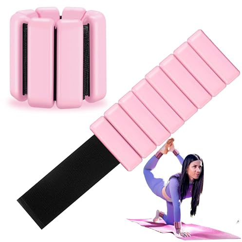 Esshogo Fitness Gewichtsmanschetten für Damen und Herren, Gewicht Fitnessarmband, Fußkettchen Gewichte 1 kg, Set mit 2 Armbändern, Handgelenkgewichte zum Gehen, Gewichte für Beine, Pilates Gewichte
