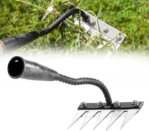 2025 New Heavy Duty Iron Rake for Gardening and Weeding, Carbon Steel Garden Weeding Rakes, Heavy Duty Metal Garden Rake (5 Teeth)